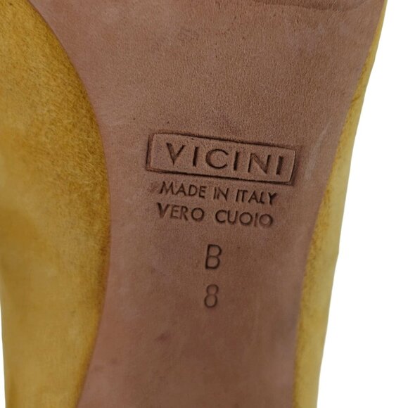 Giuseppe Zanotti Italy Mustard Suede Tasseled Kitten Heels Womens 8B Dress Shoes - Picture 11 of 11